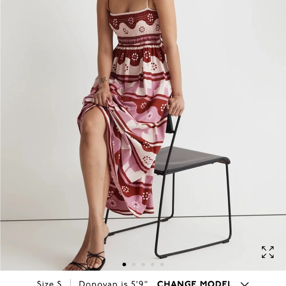 Madewell Pink & Dark Pink Floral Smocked Mini Dress - Picture 3 of 11